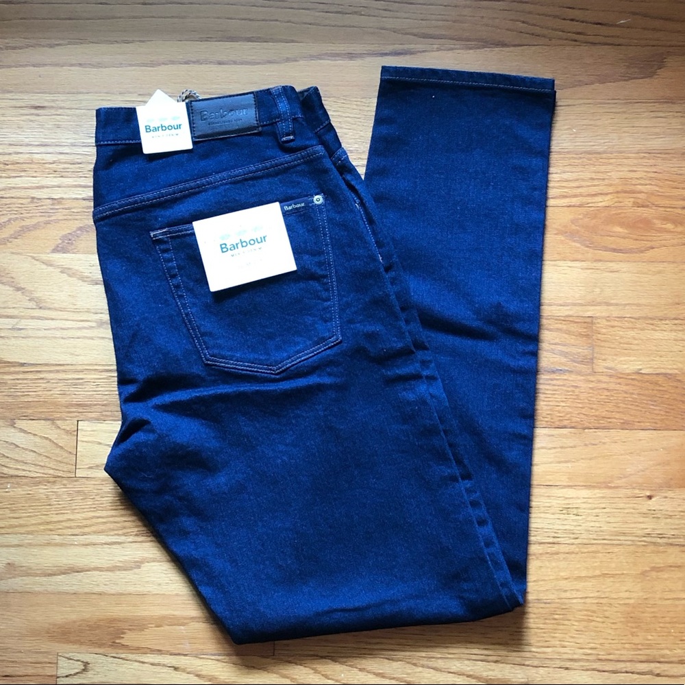 New Men’s Barbour Slim Fit Dark Jeans 38 x 34
